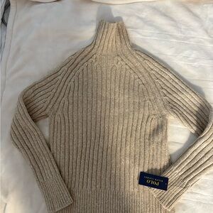 Polo by Ralph Lauren Beige Ribbed Turtleneck Sweater